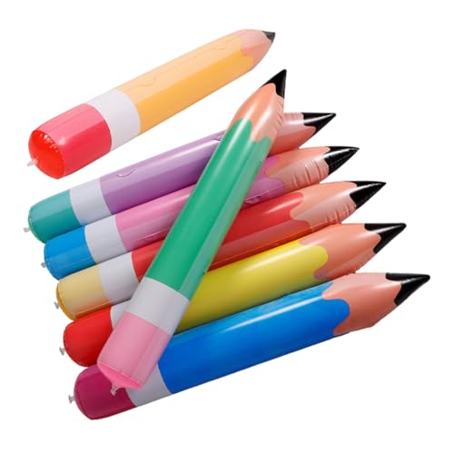 VICASKY 7Stücke Teiliges Aufblasbares PVC Bleistift zur Schulanfangs Dekoration Große Bleistift Requisiten Bunten Farben für Klassenzimmer und Partys Design VICASKY 7Stücke Teiliges Aufblasbares PVC Bleistift zur Schulanfangs Dekoration Große Bleistift Requisiten Bunten Farben für Klassenzimmer und Partys Design von VICASKY