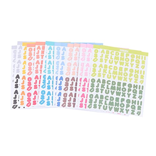 VICASKY 8 Blatt Buchstabenaufkleber Scrapbookaufkleber Dekoration Nagelaufkleber Sticker Für Scrapbook DIY Fotoalbum DIY Sticker DIY Deko Decal Pflanzenaufkleber Papier Bunt von VICASKY