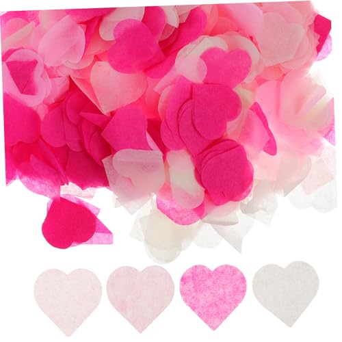VICASKY 8 Packungen Herzförmiges Konfetti für Hochzeit Tischdekoration Valentinstag Partydeko Romantische Papierstreuung in Tiefrosa Fleischrosa Cremeweiß Packung von VICASKY