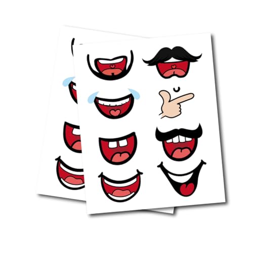 VICASKY 8 Packungen Lippen Aufkleber Selbstklebend Lippendesign Masken Dekoration Sticker Abziehbar Langlebig Für Saubere Glatte Oberflächen Geschenkidee Für Erwachsene Und Freunde von VICASKY