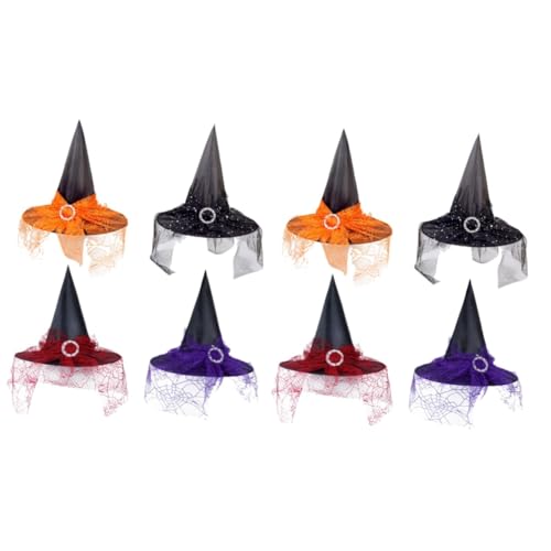 VICASKY 8 Stck. Teiliges Hexenhüte Halloween Hexenhut Cosplay Party Dekoration Verstellbar für Erwachsene und Jugendliche Geeignet für Fasching und Fotorequisiten VICASKY 8 Stck. Teiliges Hexenhüte Halloween Hexenhut Cosplay Party Dekoration Verstellbar für Erwachsene und Jugendliche Geeignet für Fasching und Fotorequisiten von VICASKY
