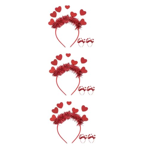 VICASKY 9 Stck. Rotes Glitzer Herz Haarreif Valentinstag Party Hochzeit Kopfschmuck Leicht Komfortabel Langlebig Festliche Anlässe von VICASKY