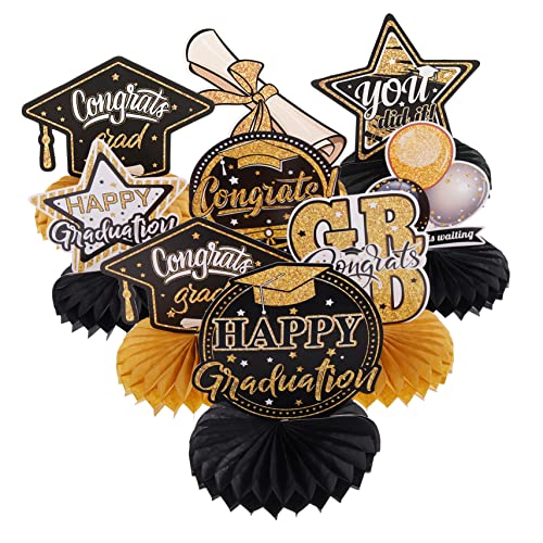 VICASKY 9 Stück Abschluss-waben-Ornament Junggesellin Kernstück Grad Tischwaben Abschlussballdekorationen Abschlussdekorationen Fest Abschlussfeier Dekorationen Für Pastell Papier Black VICASKY 9 Stück Abschluss-waben-Ornament Junggesellin Kernstück Grad Tischwaben Abschlussballdekorationen Abschlussdekorationen Fest Abschlussfeier Dekorationen Für Pastell Papier Black von VICASKY
