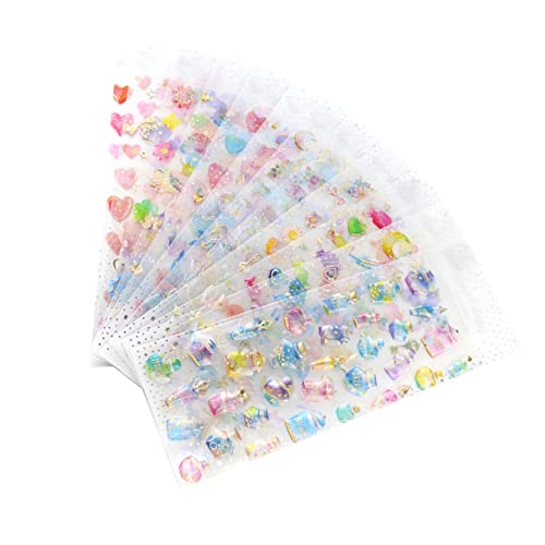 VICASKY 9 Stück Scrapbooking-Aufkleber Cutie Handy Sticker dechocker durchsichtige Stationery aufklebebuchstaben Stereo schreibwaren Decal fotoalbum fotoalbum Aufkleber selber Machen von VICASKY