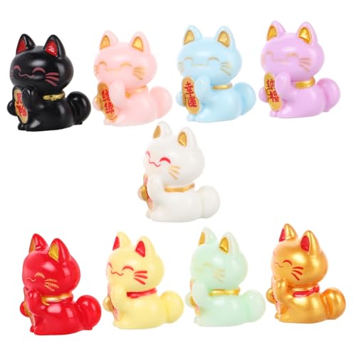 VICASKY 9 Stück Teiliges Mini Glückskatze Resin Figuren Kompakt und Detailreich Langlebig für Garten Puppenhaus und Tischdekoration für Katzenliebhaber und DIY Landschaften VICASKY 9 Stück Teiliges Mini Glückskatze Resin Figuren Kompakt und Detailreich Langlebig für Garten Puppenhaus und Tischdekoration für Katzenliebhaber und DIY Landschaften von VICASKY