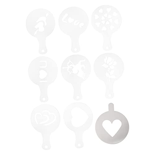VICASKY 9 Stück Teiliges Wiederverwendbarer Cappuccino Schablonen für Valentinstag Kaffeedeckel mit Romantischem Design für Kuchen Kekse Desserts und Kreative Dekorationen VICASKY 9 Stück Teiliges Wiederverwendbarer Cappuccino Schablonen für Valentinstag Kaffeedeckel mit Romantischem Design für Kuchen Kekse Desserts und Kreative Dekorationen von VICASKY