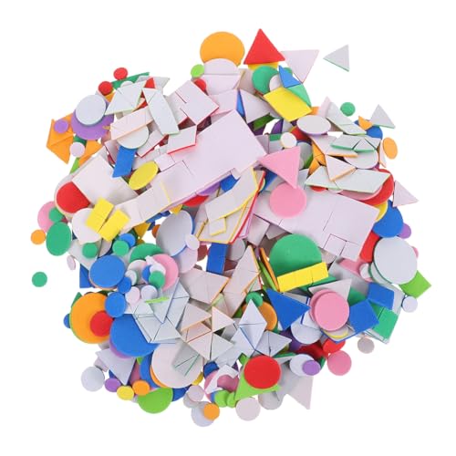 VICASKY 960 Stück Schaumstoff Sticker Selbstklebend Geometrische Formen Bastelmaterial Für Jungen Mädchen Kreative DIY Kunst Kindergarten Dekoration von VICASKY
