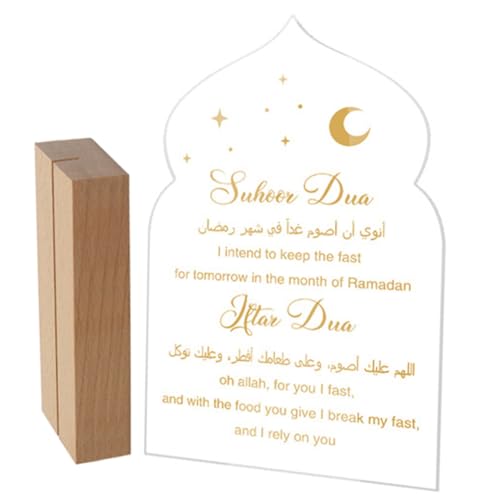 VICASKY Acryl Tischdekorationen Ornamente Party Schild Für Dekoration Ornament Tisch Bastelornament Heimdekoration Festival Plakette Innendekoration Tischplatte Ramadan von VICASKY