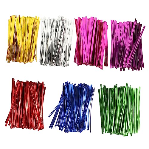 VICASKY Bunte Twist Ties Verpackungsbänder für Brot Süßigkeiten und Backwaren Wiederverwendbare Starke Bindedrähte in Gold Silber Rot Grün Blau Lila Für Bastel und Gartenorganisation von VICASKY