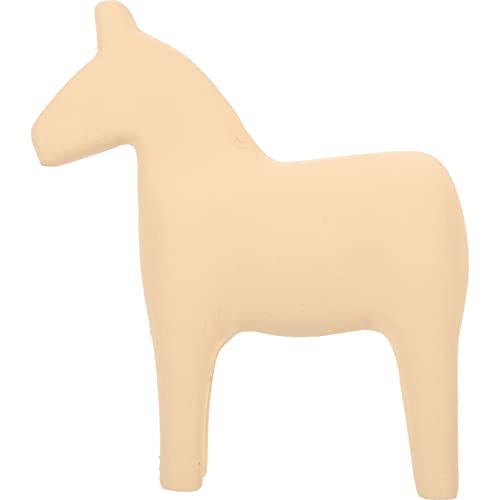 VICASKY Chic Holzpferd Ornament Stilvolle Holzfigur für Zuhause Polierte Kanten und Langlebig als Tischdeko oder Schaufenster Accessoire Beige Klein von VICASKY