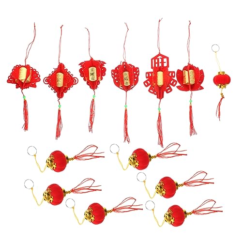 VICASKY Chinesische Neujahrsdekoration Teiliges Set Mini Hängende Anhänger für Bonsai Feines Chinesisches Design Goldfarben Frühlingsfest Glücksbringer Dekorationsanhänger VICASKY Chinesische Neujahrsdekoration Teiliges Set Mini Hängende Anhänger für Bonsai Feines Chinesisches Design Goldfarben Frühlingsfest Glücksbringer Dekorationsanhänger von VICASKY