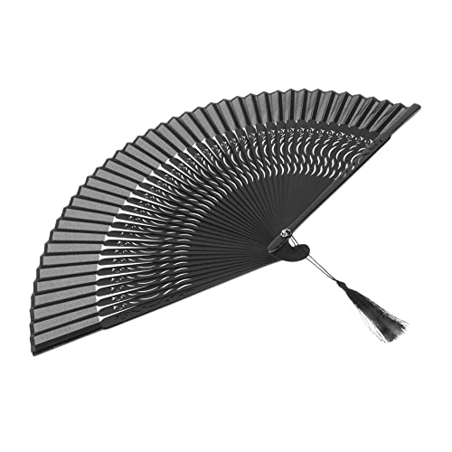 VICASKY Chinesischer Faltbarer Handfächer mit Quaste Leichter Schwarzer Fächer für Tanzperformance Bühnenauftritt und Party Orientalisches Design Handlicher Klappfächer für Damen VICASKY Chinesischer Faltbarer Handfächer mit Quaste Leichter Schwarzer Fächer für Tanzperformance Bühnenauftritt und Party Orientalisches Design Handlicher Klappfächer für Damen von VICASKY