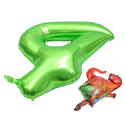 VICASKY Digitaler Aluminiumfolienballon Helium-geburtstagsballons Dinosaurier-ballon Ballon Mit Geburtstagszahlen Dekorationen Für Geburtstagsfeiern Grünes Dekor Kind Großer Ballon Riese von VICASKY