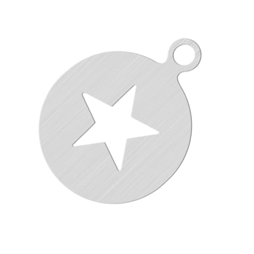 VICASKY Edelstahl Kaffee Schablonen mit Zack Sternmotiv Lebensmittelecht Material Präzise Latte Art Stencils für Kaffee Kuchen Cupcakes für Kaffeebar Zubehör und Tortendeko VICASKY Edelstahl Kaffee Schablonen mit Zack Sternmotiv Lebensmittelecht Material Präzise Latte Art Stencils für Kaffee Kuchen Cupcakes für Kaffeebar Zubehör und Tortendeko von VICASKY