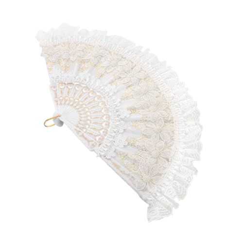 VICASKY Eleganter Spitzenfächer für Hochzeiten Faltbarer Handfächer mit Floralen Stickereien für Tanzaufführungen und Teepartys Tragbar und Leicht Zeitloser Charme für Besondere Anlässe VICASKY Eleganter Spitzenfächer für Hochzeiten Faltbarer Handfächer mit Floralen Stickereien für Tanzaufführungen und Teepartys Tragbar und Leicht Zeitloser Charme für Besondere Anlässe von VICASKY