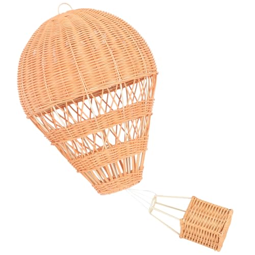 VICASKY Gewebter Heißluftballon aus Rattan Dekorative Hängedekoration für Hochzeiten und Partys Bezauberndes Ornament für Kinderzimmer und Kreative Wohnräume Honigfarbe von VICASKY