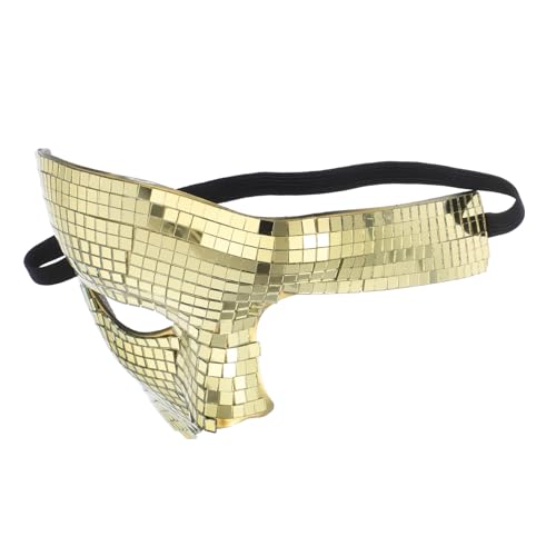 VICASKY Glänzende Halbgesichts Maske mit Spiegeloptik Atmungsaktiv und Leicht für Damen und Herren Vielseitig Kombinierbar zu Vintage und Party Outfits für Halloween Karneval und Cosplay VICASKY Glänzende Halbgesichts Maske mit Spiegeloptik Atmungsaktiv und Leicht für Damen und Herren Vielseitig Kombinierbar zu Vintage und Party Outfits für Halloween Karneval und Cosplay von VICASKY