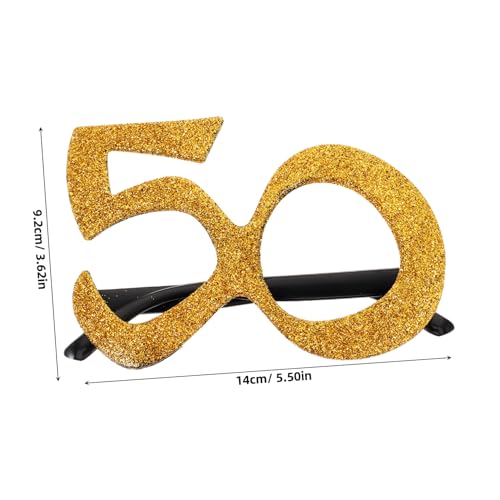 VICASKY Glitzer Zahlenbrille für Geburtstagsparty Leichte Partybrillen Foto Requisiten Komfortable Geburtstagsbrille für Feierlichkeiten und Jubiläen Bunte Brillen Zubehör von VICASKY