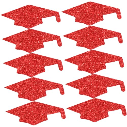 VICASKY Glitzernde Abschlusskappen Konfetti Beutel Rote Streudeko für Abschlussfeier Tischdekoration für Graduation Party Scrapbook DIY Basteln und Fotorequisiten VICASKY Glitzernde Abschlusskappen Konfetti Beutel Rote Streudeko für Abschlussfeier Tischdekoration für Graduation Party Scrapbook DIY Basteln und Fotorequisiten von VICASKY