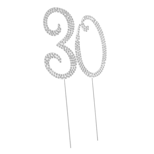 VICASKY Glitzernder Cake Topper mit Strasssteinen Silberne Jubiläums-dekoration für Geburtstag Hochzeit und Shower Stabile Wiederverwendbare Party-tortendeko für Geburtstag und Jahre Fest von VICASKY