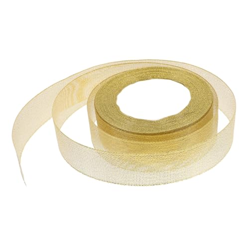 VICASKY Gold Glitter Geschenkband Metallisches Dekoband für Geschenkverpackungen Hochzeitsdekoration Bastelprojekte und Arrangements für und Partys von VICASKY