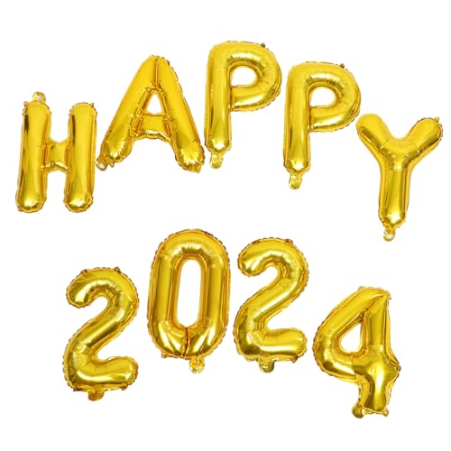 VICASKY Goldene Folienballons Happy Zahlen Partydekoration für Neujahr Geburtstag Feier Festliche Luftballons aus Aluminiumfolie von VICASKY
