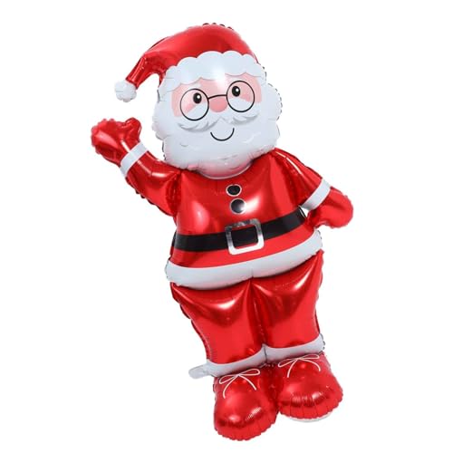 VICASKY Großer Aufblasbarer Weihnachtsmann Folienballon Wiederverwendbare Aluminiumfolie Weihnachtsdekoration Robustes Material Einfache Handhabung für Weihnachtsfeiern und Festliche von VICASKY