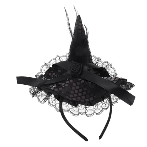 VICASKY Halloween Hexenhut Haarband Schwarzes Stirnband mit Glitzer für Perfekter Haarschmuck für Kostümpartys und Rollenspiele Hochwertige Verarbeitung für Langlebigkeit von VICASKY