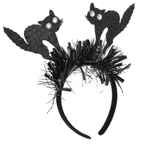 VICASKY Halloween Stirnband Schwarze Katzenohren Cosplay Haarreif Party Kopfschmuck Universalgröße für Halloween Karneval Maskerade Fest Zubehör von VICASKY