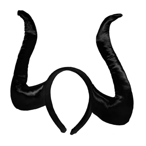 VICASKY Halloween-Teufels-Stirnband trägt Stirnband mit Teufelshörnern Ziege Dämonenhorn teufel haarreif halloween kopfschmuck Festival Kopfschmuck Zubehör für Partykostüme Stoff Black von VICASKY