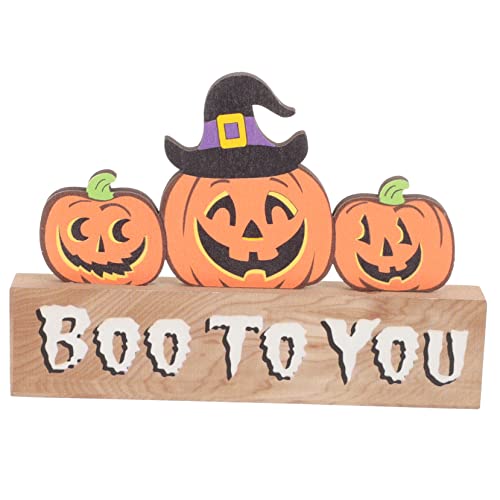 VICASKY Halloween Tischdekoration Holzschild für Schreibtisch Kürbisornament für Festliche Atmosphären für Halloween Partys und Dekorationselemente VICASKY Halloween Tischdekoration Holzschild für Schreibtisch Kürbisornament für Festliche Atmosphären für Halloween Partys und Dekorationselemente von VICASKY