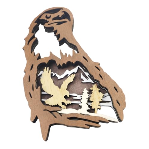 VICASKY Handgefertigte Holzskulptur Totem Holzornament Fein Geschnitzt Wohnzimmer Schlafzimmer Deko Stilvolles Desktop Natürliche Holzfigur von VICASKY