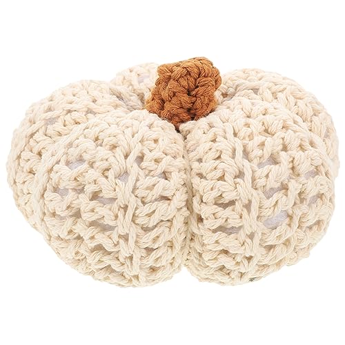VICASKY Handgefertigter Dekorationskürbis Wunderschönes Tischornament für Herbst Thanksgiving für Schlafzimmer Wohnräume und Kinderzimmer Weißes Gewebtes Design VICASKY Handgefertigter Dekorationskürbis Wunderschönes Tischornament für Herbst Thanksgiving für Schlafzimmer Wohnräume und Kinderzimmer Weißes Gewebtes Design von VICASKY