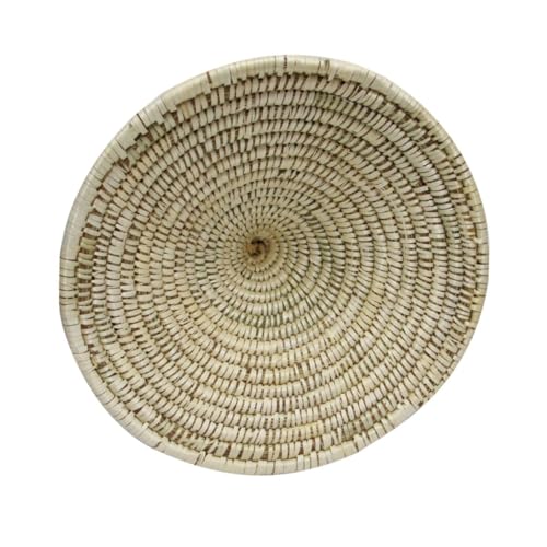 VICASKY Handgefertigter Strohhut Lampenschirm Beige Natürliche Langlebige Strohwaren Vielseitig als Topfdeckel Lampenschirm und Dekoration für Boho von VICASKY