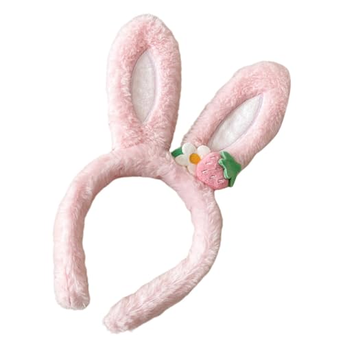 VICASKY Hasen Stirnband aus Plüsch Cartoon Kopfbedeckung mit Hasenohren für Osterpartys und Cosplay Weiches Stirnband für Erwachsene Foto Requisiten für Feiern von VICASKY