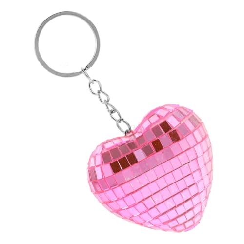 VICASKY Herzförmiger Spiegel Disco Ball Schlüsselanhänger Multifunktionale Dekoration für Partys Taschen und Zuhause Funkelnde Reflexionen für Disco Fans und von VICASKY