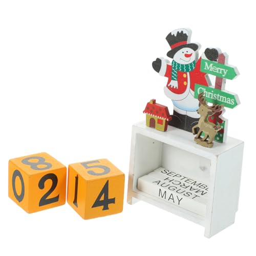 VICASKY Holz Desktop Kalender Weihnachtsdeko Multifunktional Kreativer Weihnachtskalender Ornament für Zuhause Büro Tischdekoration Weißer Schneemann VICASKY Holz Desktop Kalender Weihnachtsdeko Multifunktional Kreativer Weihnachtskalender Ornament für Zuhause Büro Tischdekoration Weißer Schneemann von VICASKY