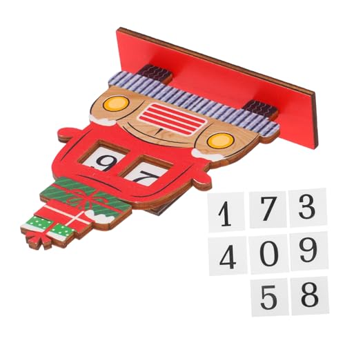 VICASKY Holz Weihnachtsmann Dekoration mit Countdown Blöcken Adventskalender für Festliche Vielseitig als Tischornament oder Teil von Weihnachtsdekorationen Geeignet von VICASKY