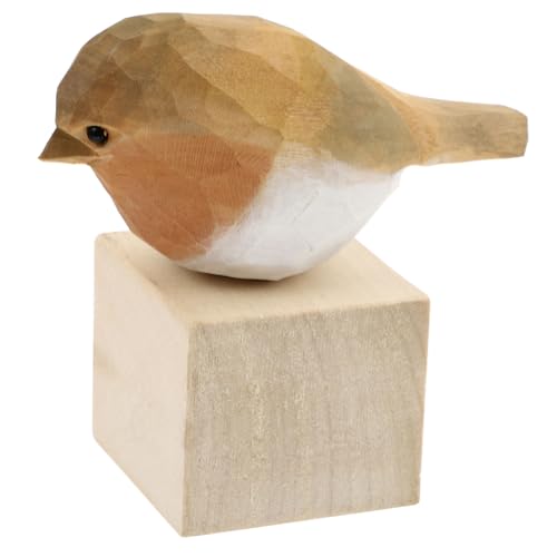 VICASKY Holzfigur Vogel Ornamente Handgeschnitzte Deko Für Wohnzimmer Schlafzimmer Und Büro Leichtgewichtige Langlebige Tischdekoration Für Und Garten von VICASKY