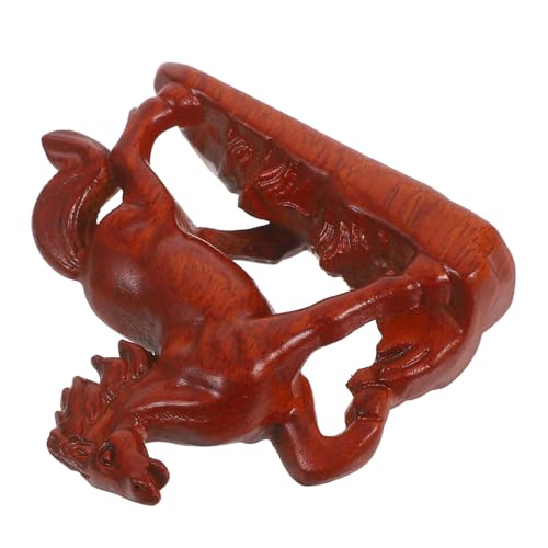 VICASKY Holzpferd-Figur Chinesische Tierkreiszeichenfigur Feng-Shui-pferdefigur Dekorative Holzdekoration Für Büro Schreibtisch Zuhause Regal Schrankdekor von VICASKY