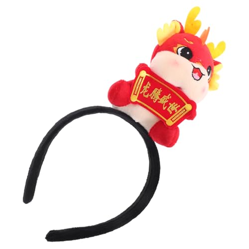 VICASKY Jahr des Drachenkopfhoroskops Stirnbanddrache Drachenmaskottchen Figur Die Festival chinesischer neujahrsdrache Drachen Stirnbänder süßes Accessoire chinesischer Drache Plastik von VICASKY