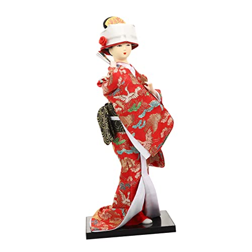 VICASKY Japanische Geisha Puppe Mini DIY Kimonos Puppenfiguren Dekorationen Tischdekoration Japanische Raumdekoration Holzhandwerk Kiefernholz Bunt von VICASKY