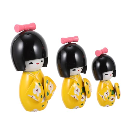 VICASKY Japanische Kimono Holzpuppe Desktop Deko Handgefertigte Langlebige Holzfigur mit Sicherem Buntem Lack Traditionelles Japanisches Design Geeignet als Ornament und VICASKY Japanische Kimono Holzpuppe Desktop Deko Handgefertigte Langlebige Holzfigur mit Sicherem Buntem Lack Traditionelles Japanisches Design Geeignet als Ornament und von VICASKY