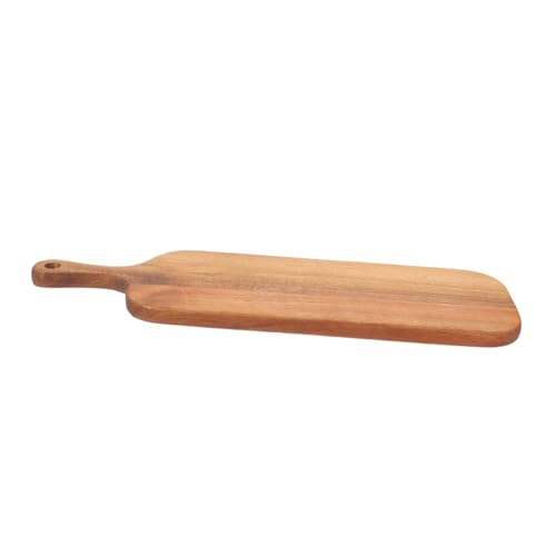 VICASKY Long Charcuterie Board aus Massivem Holz mit Griff Tragbares Servierbrett für Pizza Brot Sushi Langlebiges Küchenbrett für Haushalt und Restaurant von VICASKY