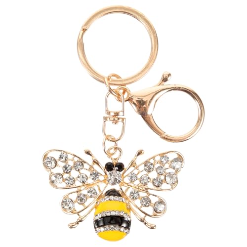 VICASKY Metall Biene Schlüsselanhänger mit Anhänger Langlebiger Legierungs Schlüsselring Modisches Accessoire für Damen Vielseitiger Taschenanhänger Kleines Tragbares Design mit von VICASKY