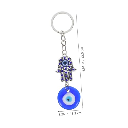 VICASKY Metall Schlüsselanhänger Türkisches Blaues Amulett mit Strass Langlebiger Alloy Anhänger für Autoschlüssel Glücksbringer Design Vielseitig für Schlüsselorganisation und Accessoire von VICASKY