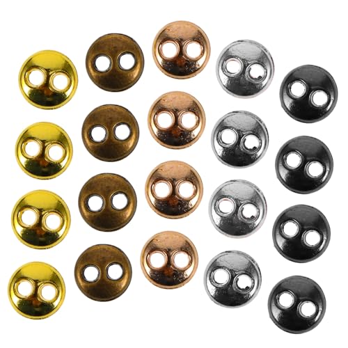 VICASKY Metallknöpfe Für Puppen - 2-Loch Mini-rundknöpfe Babypuppenzubehör Puppenkleidung Sockenanhänger Dekorative Kleidungsknöpfe Set von VICASKY