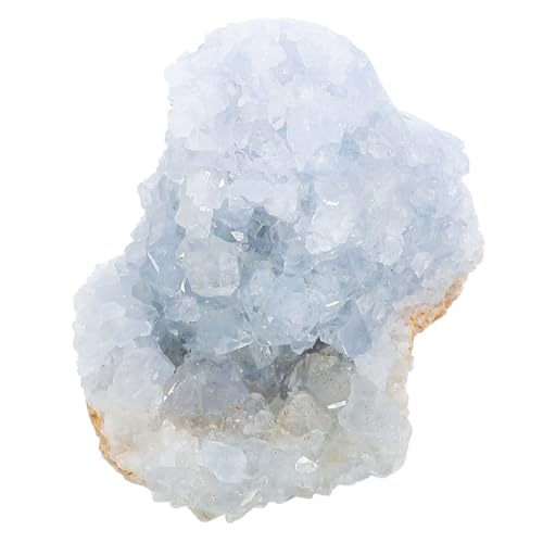 VICASKY Miniatur Blaue Kristallcluster Dekoration Unregelmäßige Form Schmuckstein für Schreibtisch Natürliche Steine für Zuhause und Büro Handwerkskunst von VICASKY