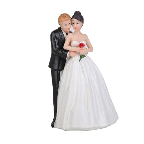 VICASKY Exquisiter Hochzeitstortenaufsatz Braut Und Bräutigam Umarmen Sich Realistische Rose in Der Hand Für Hochzeitsdekoration VICASKY Exquisiter Hochzeitstortenaufsatz Braut Und Bräutigam Umarmen Sich Realistische Rose in Der Hand Für Hochzeitsdekoration von VICASKY