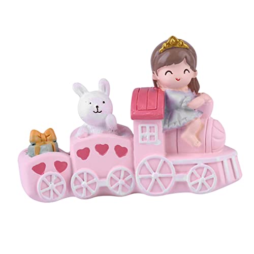 VICASKY Niedlicher Zug Cake Topper Tortendeko Geburtstag Mädchen Dekoratives Ornament für Kuchen Cupcakes und Tischdeko Kreatives Dessert Zubehör für Kinderparty und Zuhause von VICASKY
